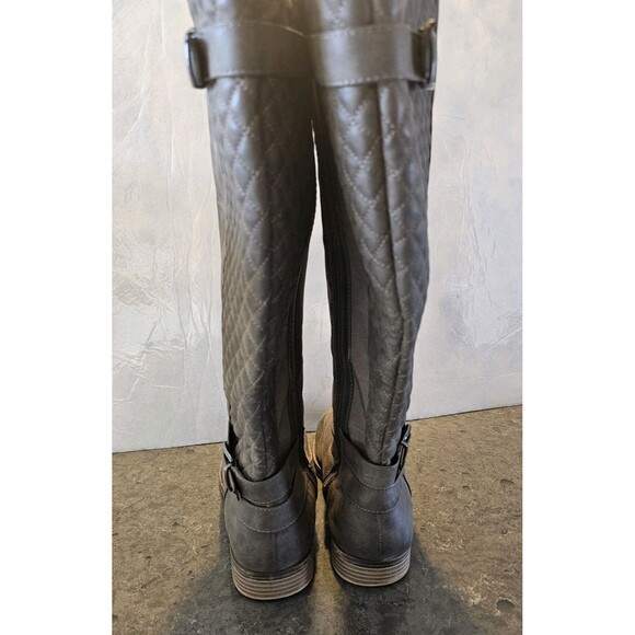 Torrid Wide Calf Stretch & Quilted Over Knee Boots Brown Taupe Womans Size 8.5 W - Picture 10 of 13